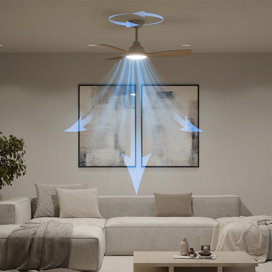 Philips - hämardatav LED-laeventilaator OLAS LED/24W/230V läbimõõt 106 cm valge/pruun + kaugjuhtimispult