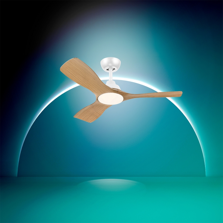 Philips - hämardatav LED-laeventilaator OLAS LED/24W/230V läbimõõt 106 cm valge/pruun + kaugjuhtimispult