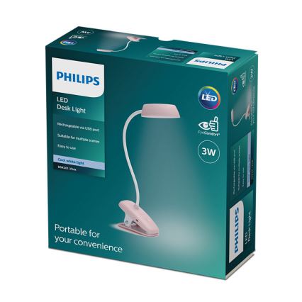 Philips - LED Hämardatav lamp klambriga DONUTCLIP LED/3W/5V CRI 90 roosa