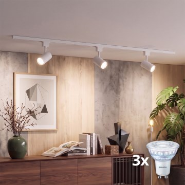 Philips - LED hämardatav punktvalgusti liistusüsteemis EASYLINK 3xGU10/7W/230V 1 m valge