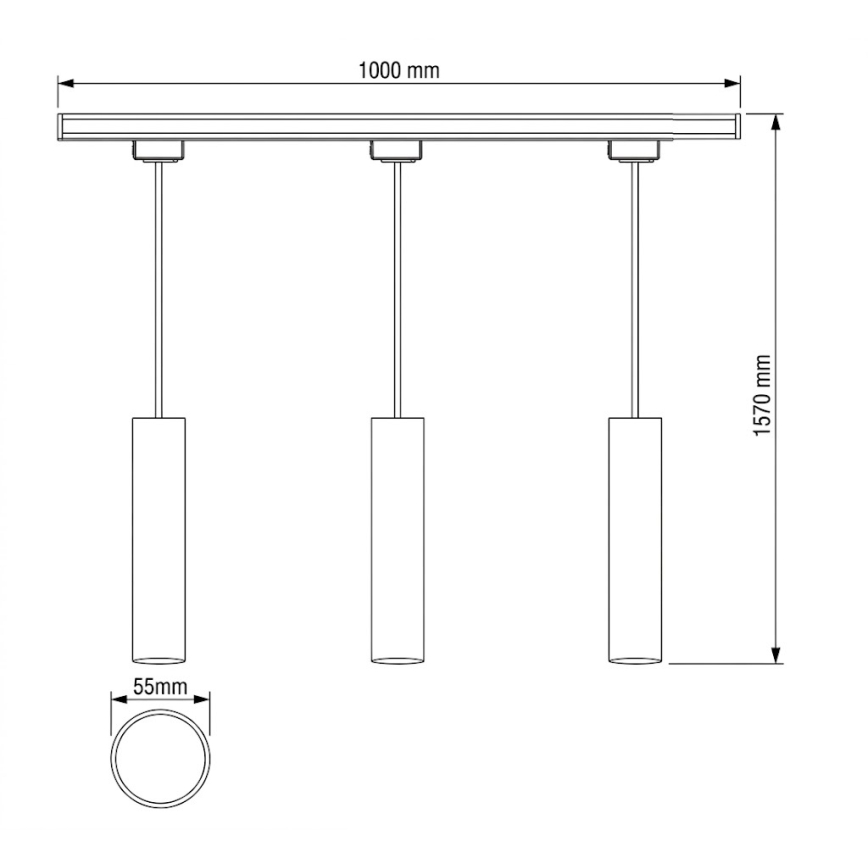 Philips - LED hämardatav rippvalgusti kaablil EASYLINK-liistsüsteemis 3xGU10/6,2W/230V 2200-2700K 1m must