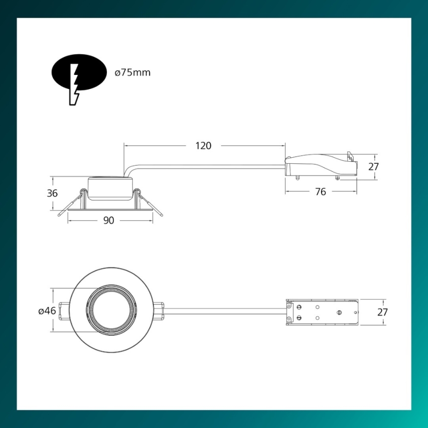 Philips - Hämardatav süvistatav laevalgusti CILANTRO LED/5W/230V 2700K must