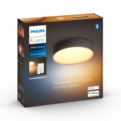 Philips - LED Hämardatav laevalgusti Hue LED/9,6W/230V 2200-6500K d. 261 mm must + kaugjuhtimispult