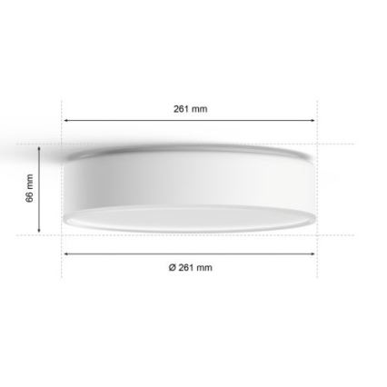 Philips - LED Hämardatav laevalgusti Hue LED/9,6W/230V 2200–6500K d. 261 mm valge + kaugjuhtimispult