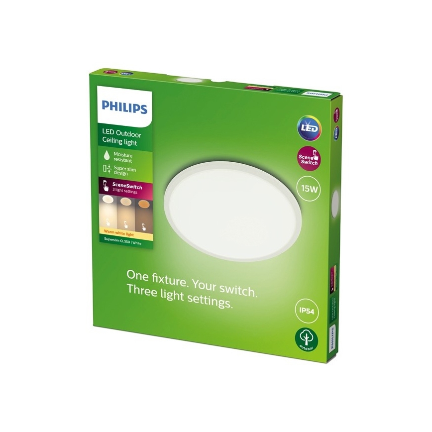 Philips - LED Hämardatav välivalgusti SCENE SWITCH LED/15W/230V IP54 valge