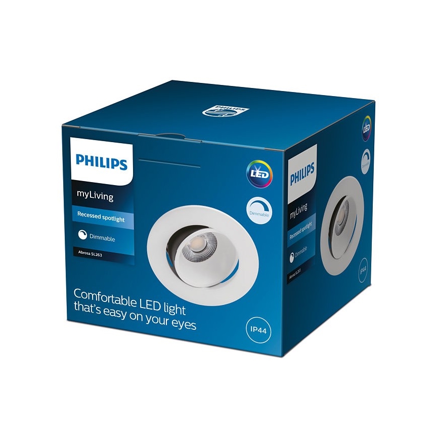 Philips - LED Hämardatav vannitoa süvistatav valgusti ABROSA 1xLED/9W/230V IP44