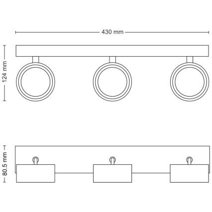 Philips - LED Kohtvalgusti 3xLED/5,5W/230V must