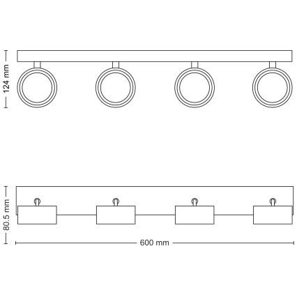 Philips - LED Kohtvalgusti 4xLED/5,5W/230V must