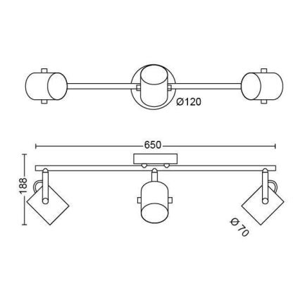 Philips - LED Kohtvalgusti SCENE SWITCH BYRE 3xLED/4,3W/230V 2200/2500/2700K