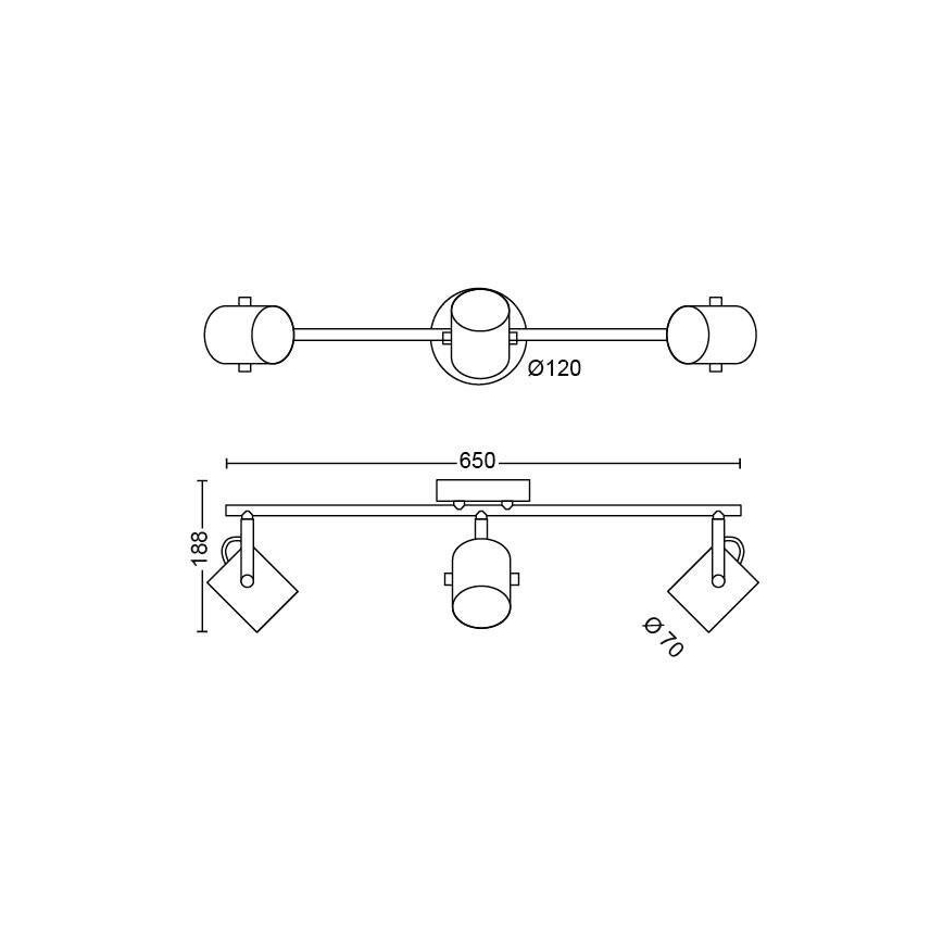 Philips - LED Kohtvalgusti SCENE SWITCH BYRE 3xLED/4,3W/230V 2200/2500/2700K