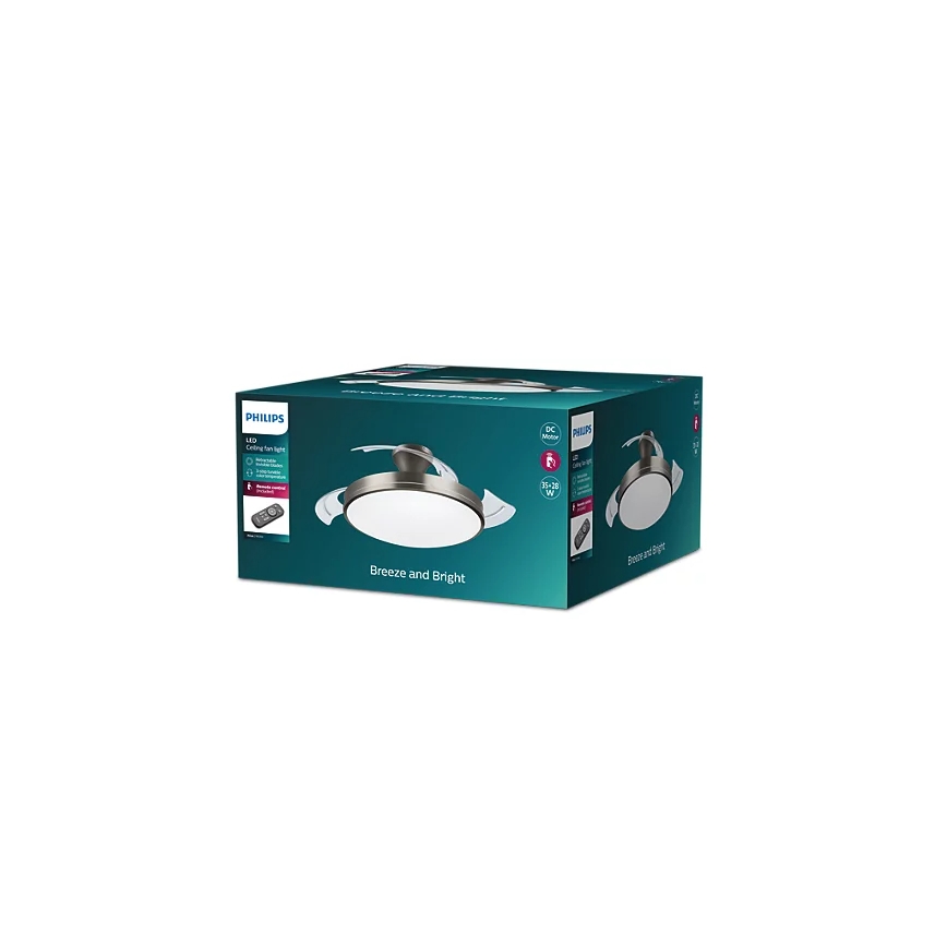 Philips-LED Laevalgusti ventilaatoriga BLISS LED/35W/230V 5500/4000/2700K nikkel + kaugjuhtimispult