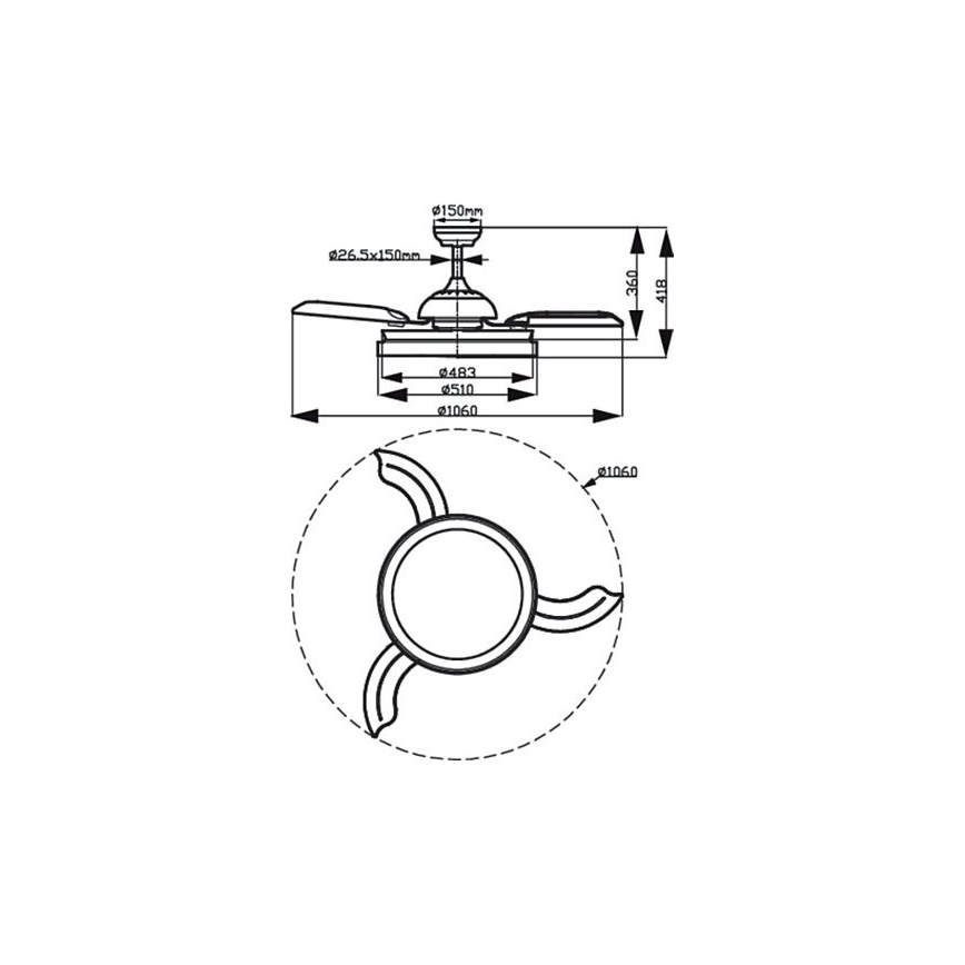 Philips - LED Laeventilaator LED/35W/230V 5500/4000/2700K valge + kaugjuhtimispult