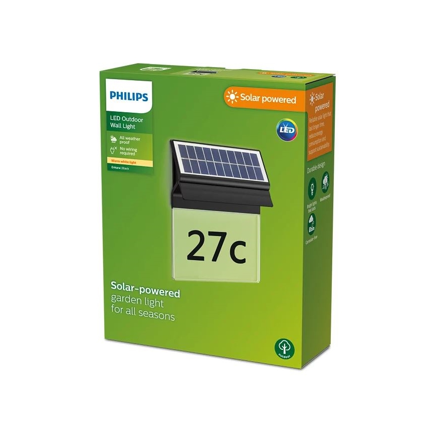 Philips - LED Päikesepaneeliga majanumber ENKARA LED/0,2W/3,7V 1800 mAh IP44