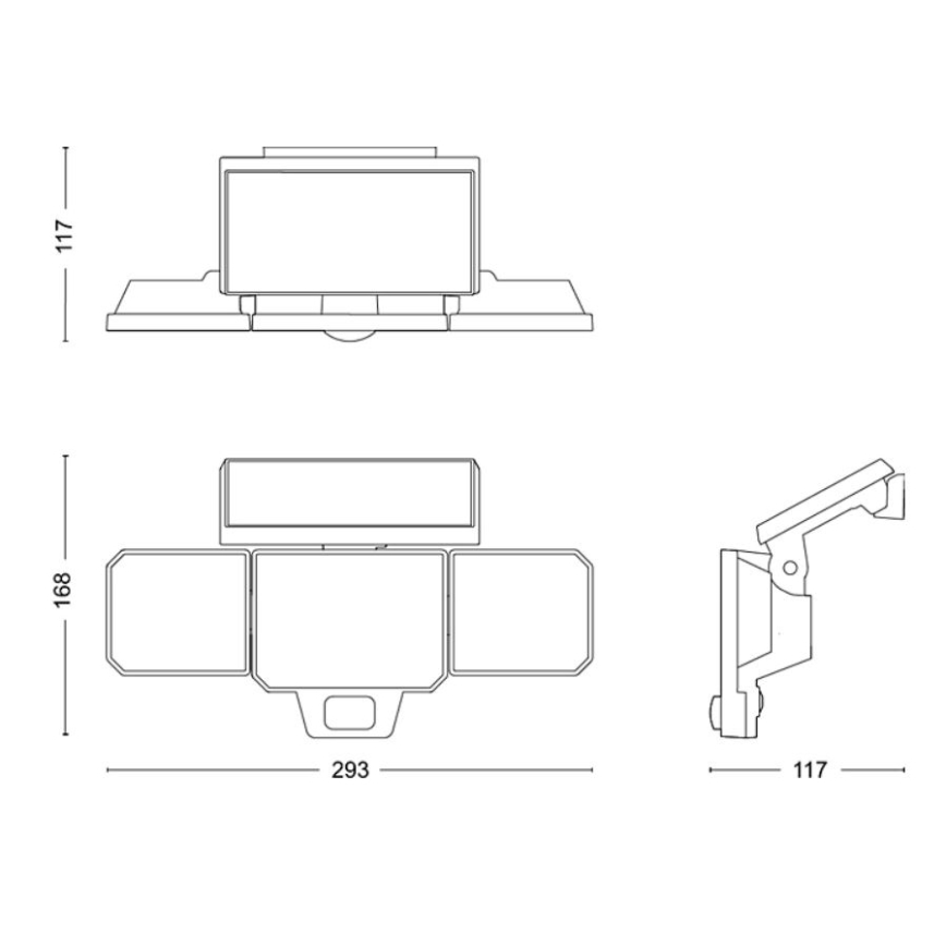 Philips -  LED Päikesepaneeliga prožektor seinale koos anduriga NYSIL 3xLED/8,7W/3,7V 2000 mAh IP65