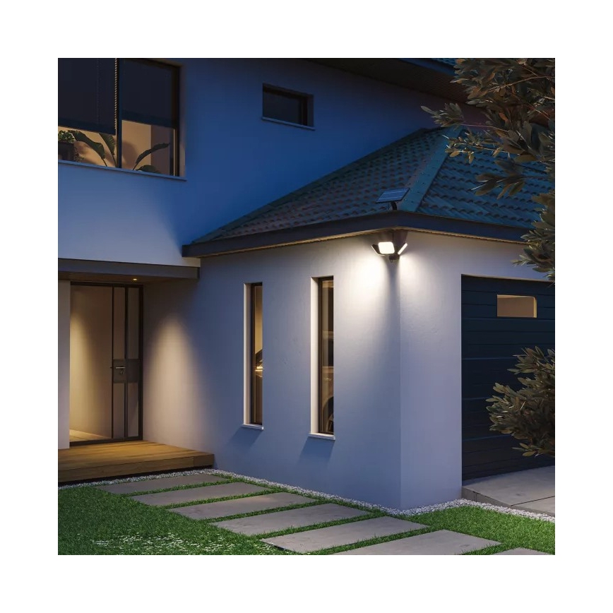 Philips - LED päikese seinavalgusti anduriga ZYREN LED/24,5W/3,7V 2600 mAh 5000K IP65 must