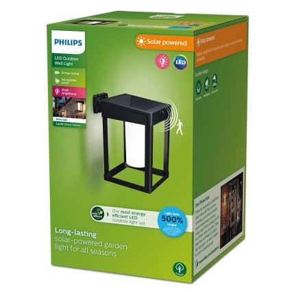 Philips - LED Päikesepaneeliga seinavalgusti koos anduriga CAMILL LED/1,4W/3,7V 2000 mAh IP44