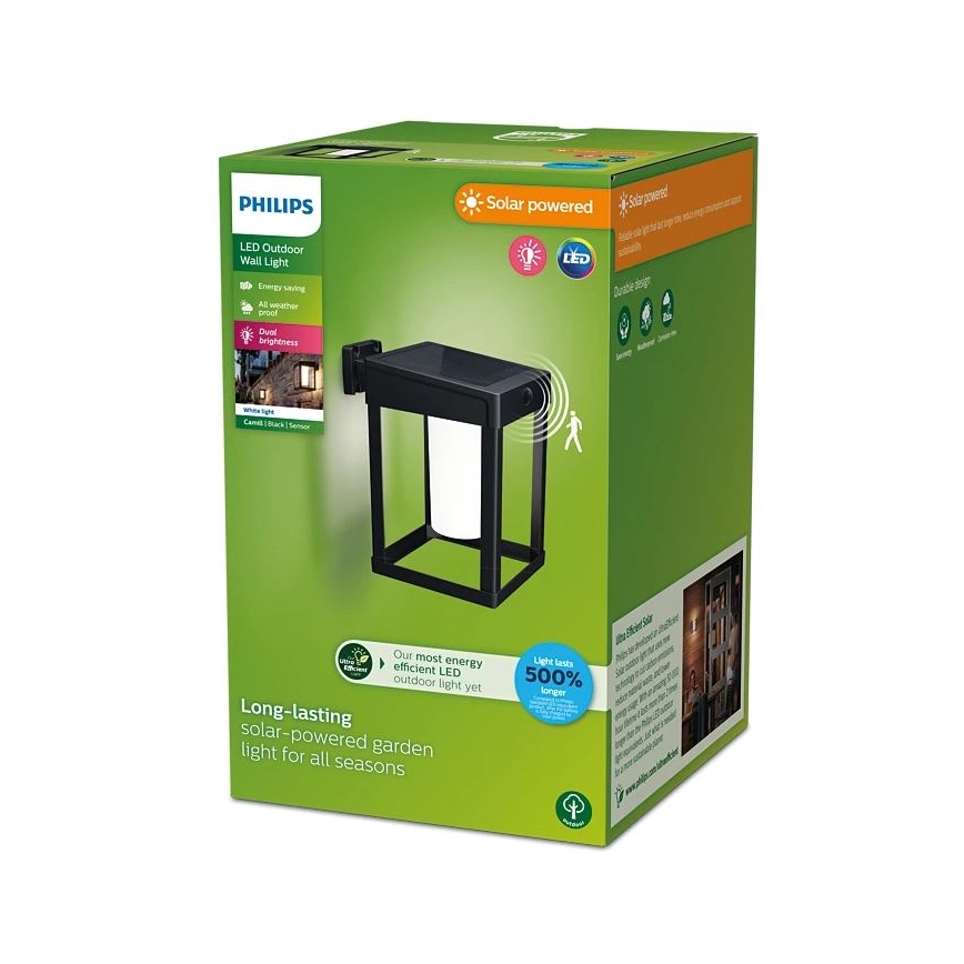 Philips - LED Päikesepaneeliga seinavalgusti koos anduriga CAMILL LED/1,4W/3,7V 2000 mAh IP44