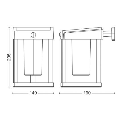 Philips - LED Päikesepaneeliga seinavalgusti koos anduriga CAMILL LED/1,4W/3,7V IP44