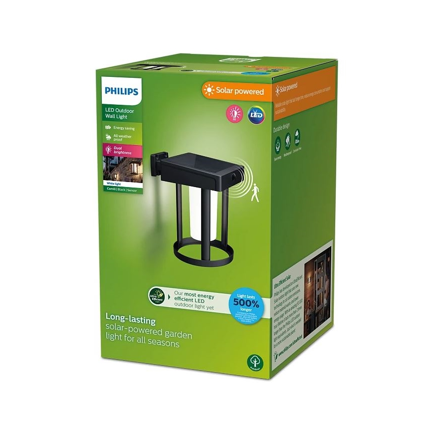 Philips - LED Päikesepaneeliga seinavalgusti koos anduriga CAMILL LED/1,4W/3,7V 2000 mAh IP44