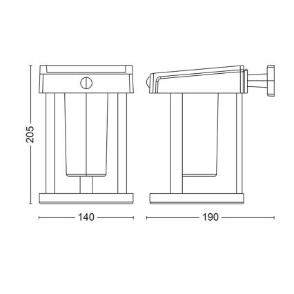 Philips - LED Päikesepaneeliga seinavalgusti koos anduriga CAMILL LED/1,4W/3,7V 2000 mAh IP44