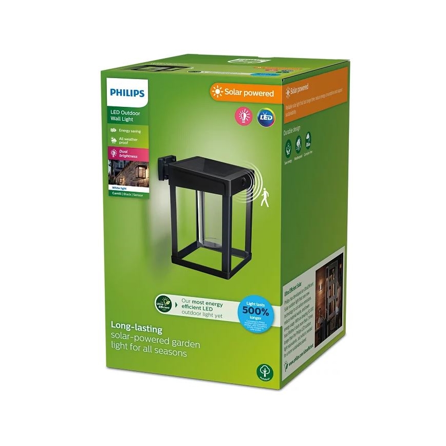 Philips - LED Päikesepaneeliga seinavalgusti koos anduriga CAMILL LED/1,4W/3,7V 2000 mAh IP44