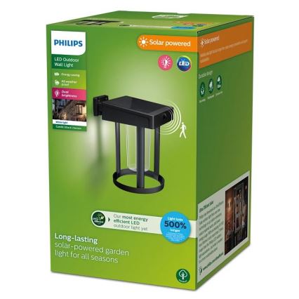 Philips - LED Päikesepaneeliga seinavalgusti koos anduriga CAMILL LED/1,4W/3,7V IP44