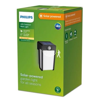 Philips - LED Päikesepaneeliga seinavalgusti koos anduriga SHROUD LED/2,3W/3,7V 600 mAh IP44