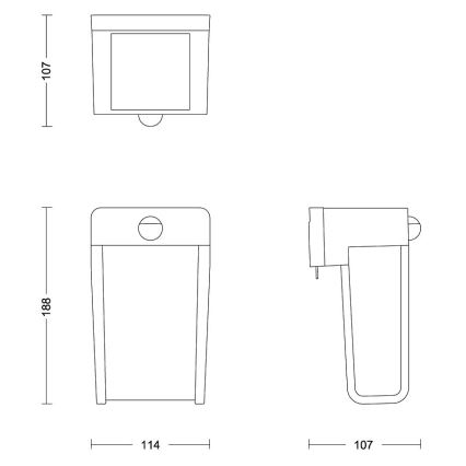 Philips - LED Päikesepaneeliga seinavalgusti koos anduriga SHROUD LED/2,3W/3,7V 600 mAh IP44
