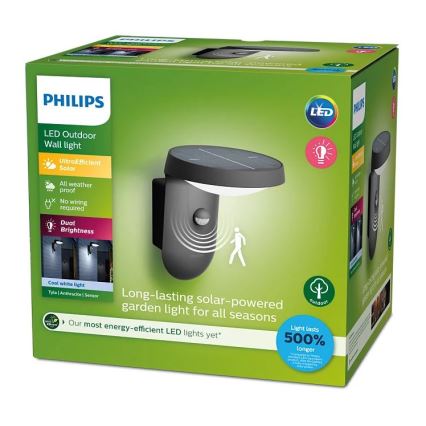Philips - LED Päikesepaneeliga seinavalgusti koos anduriga LED/1,2W/4V 1800 mAh 4000K IP44