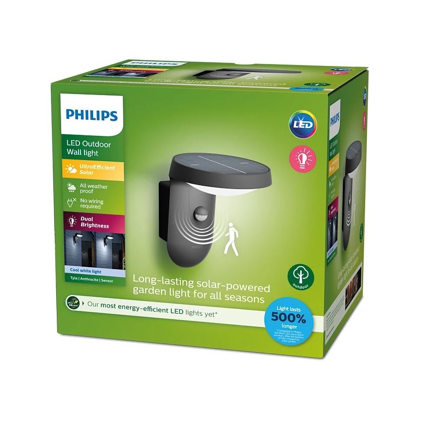 Philips - LED Päikesepaneeliga seinavalgusti koos anduriga LED/1,2W/4V 1800 mAh 4000K IP44