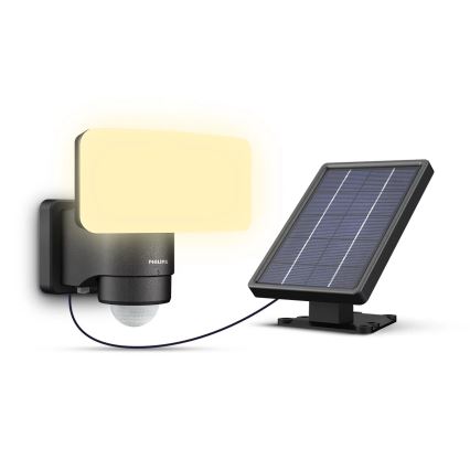 Philips - LED Päikesepaneeliga seinavalgusti koos anduriga TYLUS LED/6W/3,7V 2600 mAh 3000K IP44