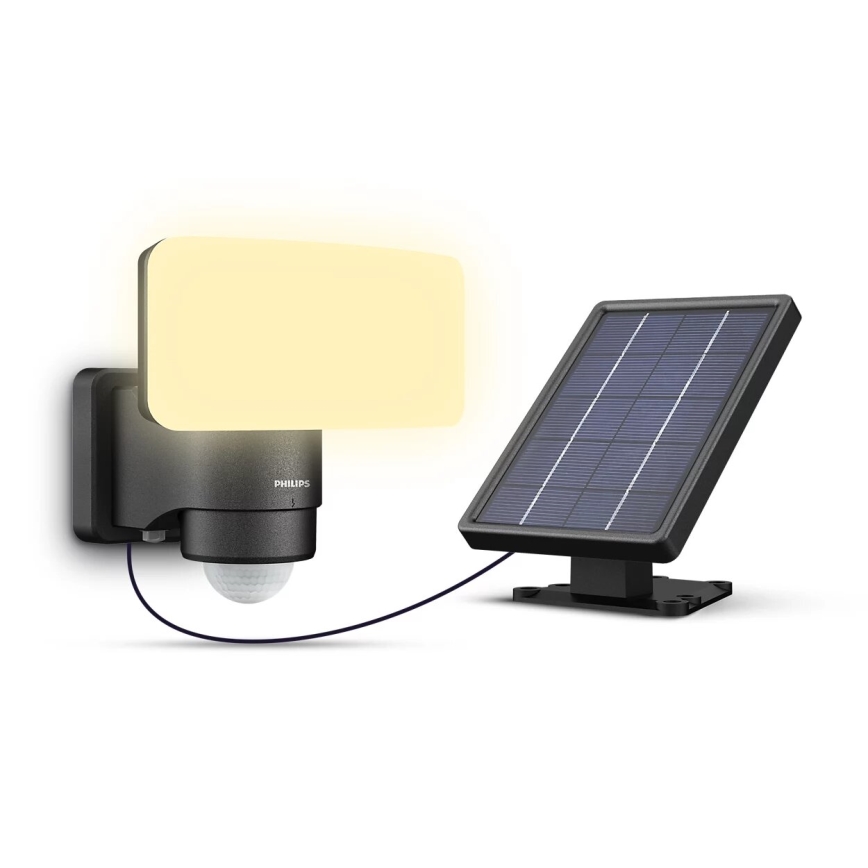 Philips - LED Päikesepaneeliga seinavalgusti koos anduriga TYLUS LED/6W/3,7V 2600 mAh 3000K IP44