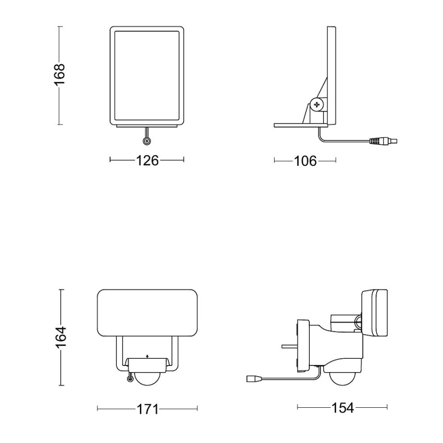 Philips - LED Päikesepaneeliga seinavalgusti koos anduriga TYLUS LED/6W/3,7V 2600 mAh 5000K IP44