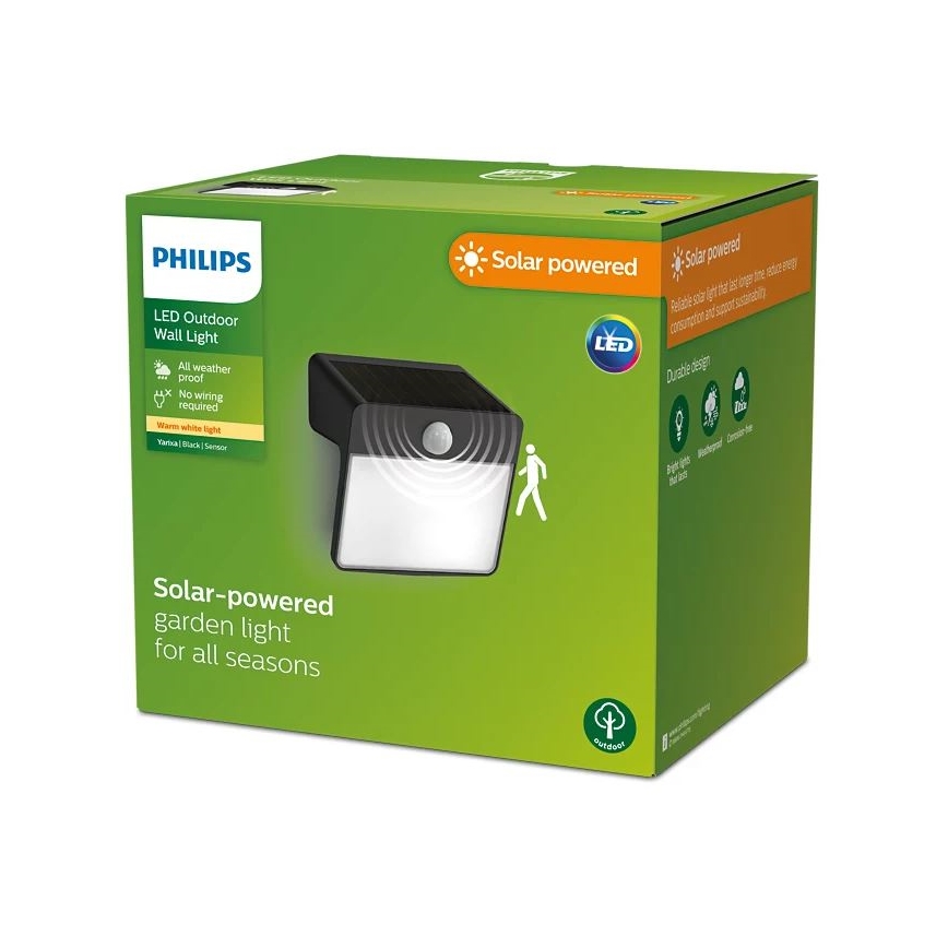 Philips - LED Päikesepaneeliga seinavalgusti koos anduriga YARIXA LED/2,2W/3,7V 600 mAh IP44