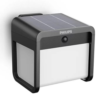 Philips - LED Päikesepaneeliga seinavalgusti liikumis- ja hämarusanduriga EZRA LED/1,8W/3,7V 2600 mAh 3000K IP44