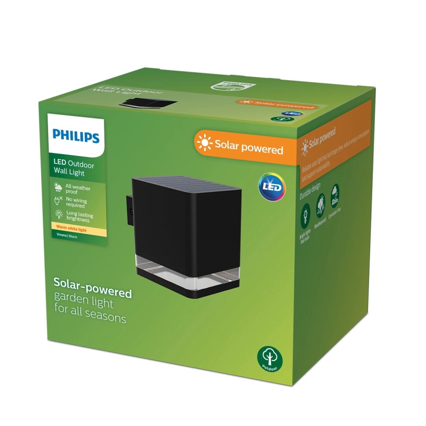 Philips - LED Päikesepaneeliga seinavalgusti VIRONA LED/1,8W/3,7V 2600 mAh 2700K IP44