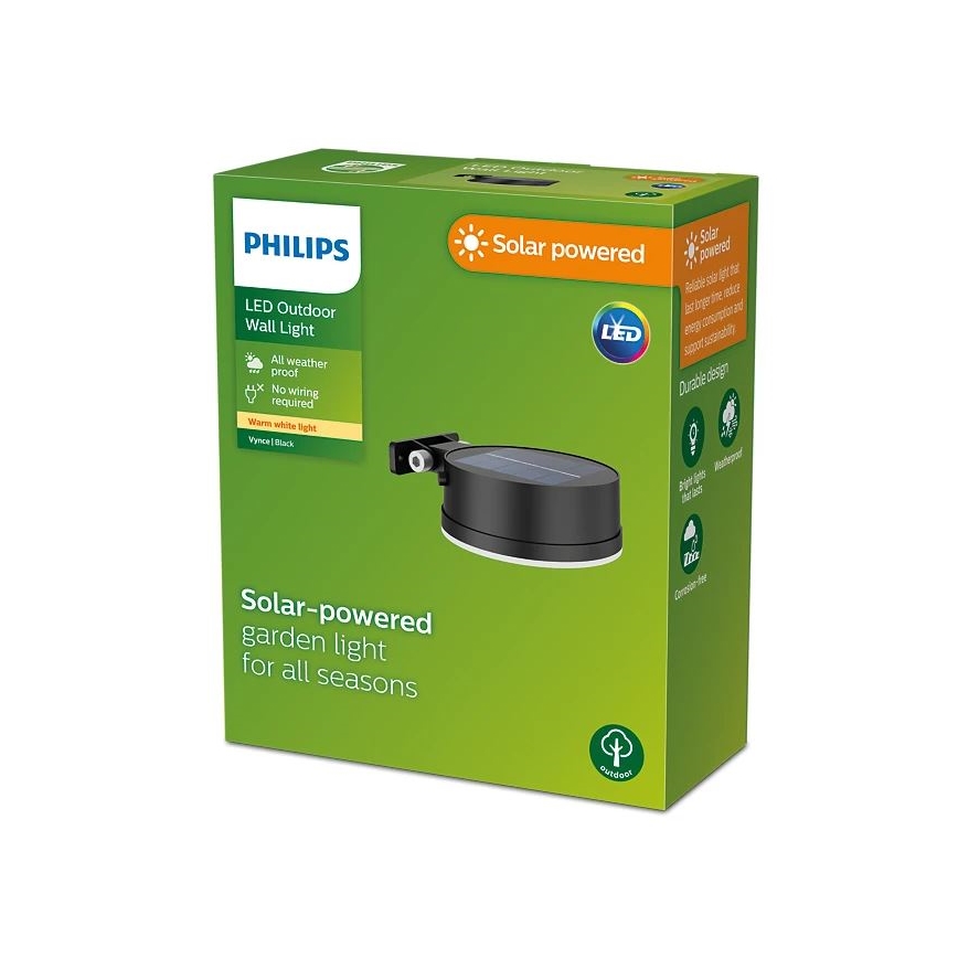 Philips - LED Päikesepaneeliga seinavalgusti VYNCE LED/1,5W/3,7V 1500 mAh IP44