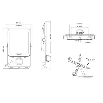 Philips - LED-reflektor liikumis- ja hämarusanduriga LEDINAIRE ALL-IN LED/50W/230V 3000/4000/6500K IP65
