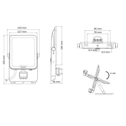 Philips - LED-reflektor liikumis- ja hämarusanduriga LEDINAIRE ALL-IN LED/30W/230V 3000/4000/6500K IP65