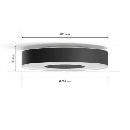 Philips - LED RGB Hämardatav laevalgusti Hue INFUSE LED/33,5W/230V 2000-6500K d. 381 mm must