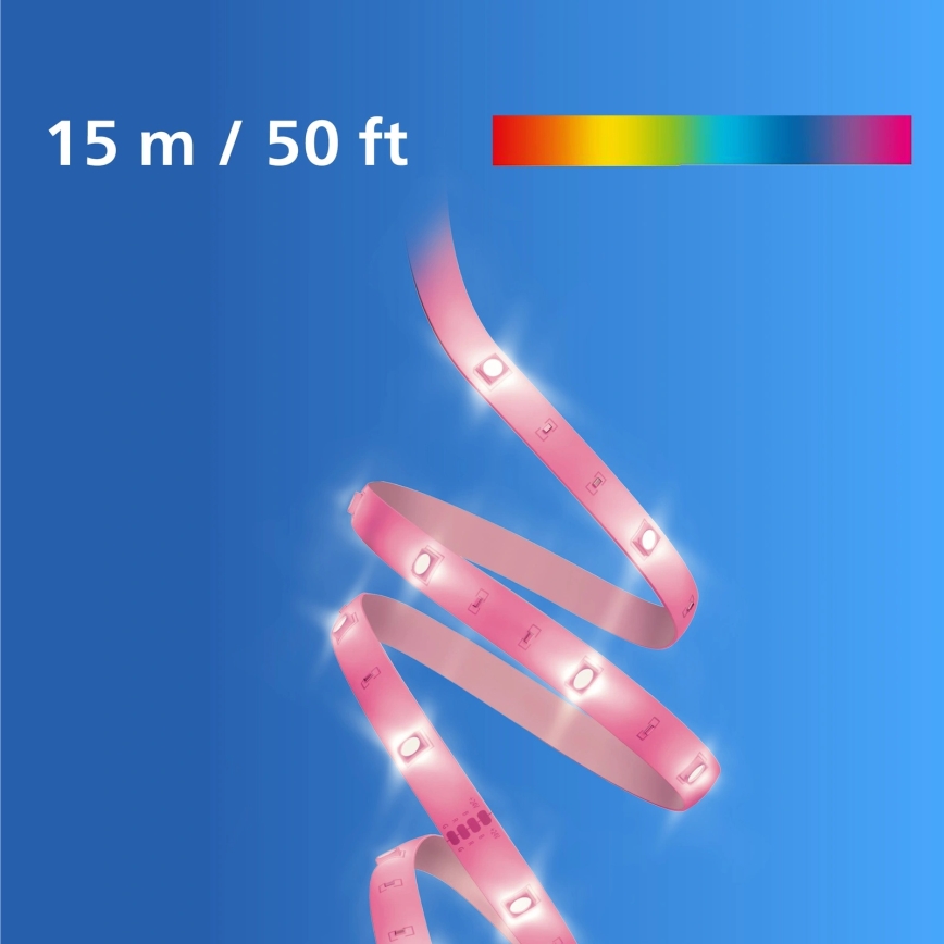 Philips -LED RGB hämardatav LED-riba SMART STRIP 15m LED/20W/230V 2200-6500K Wi-Fi