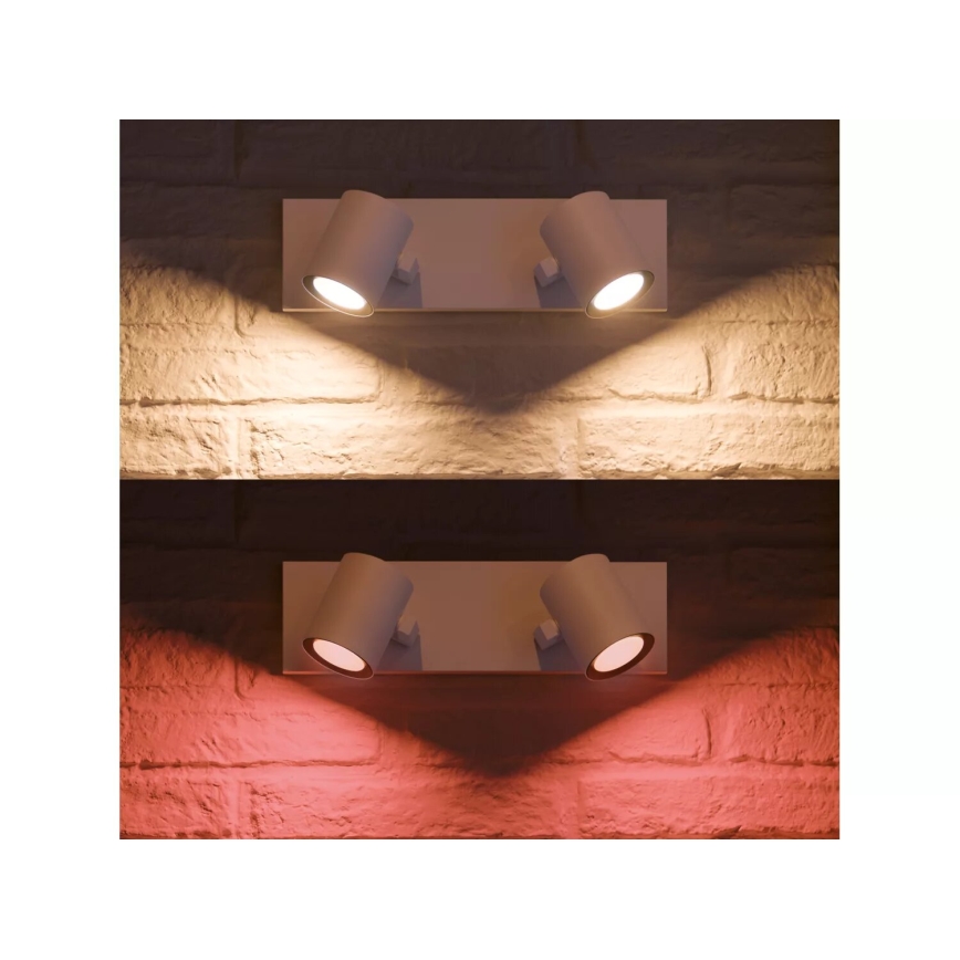 Philips - LED RGBW Hämardatav kohtvalgusti Hue ARGENTA 2xGU10/4,2W/230V 2000-6500K