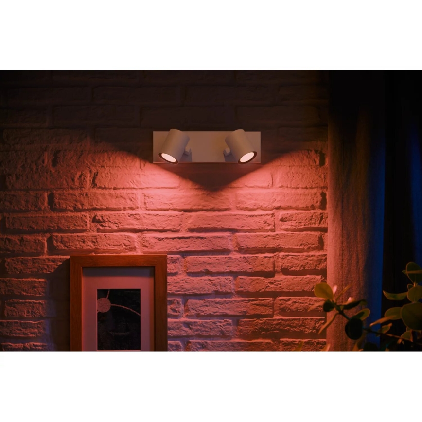 Philips - LED RGBW Hämardatav kohtvalgusti Hue ARGENTA 2xGU10/4,2W/230V 2000-6500K