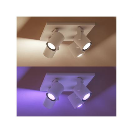 Philips - LED RGBW Hämardatav kohtvalgusti Hue ARGENTA 4xGU10/4,2W/230V 2000-6500K
