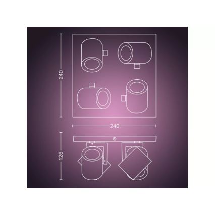 Philips - LED RGBW Hämardatav kohtvalgusti Hue ARGENTA 4xGU10/4,2W/230V 2000-6500K