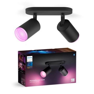 Philips - LED RGBW Hämardatav kohtvalgusti Hue FUGATO 2xGU10/4,2W/230V 2000-6500K must