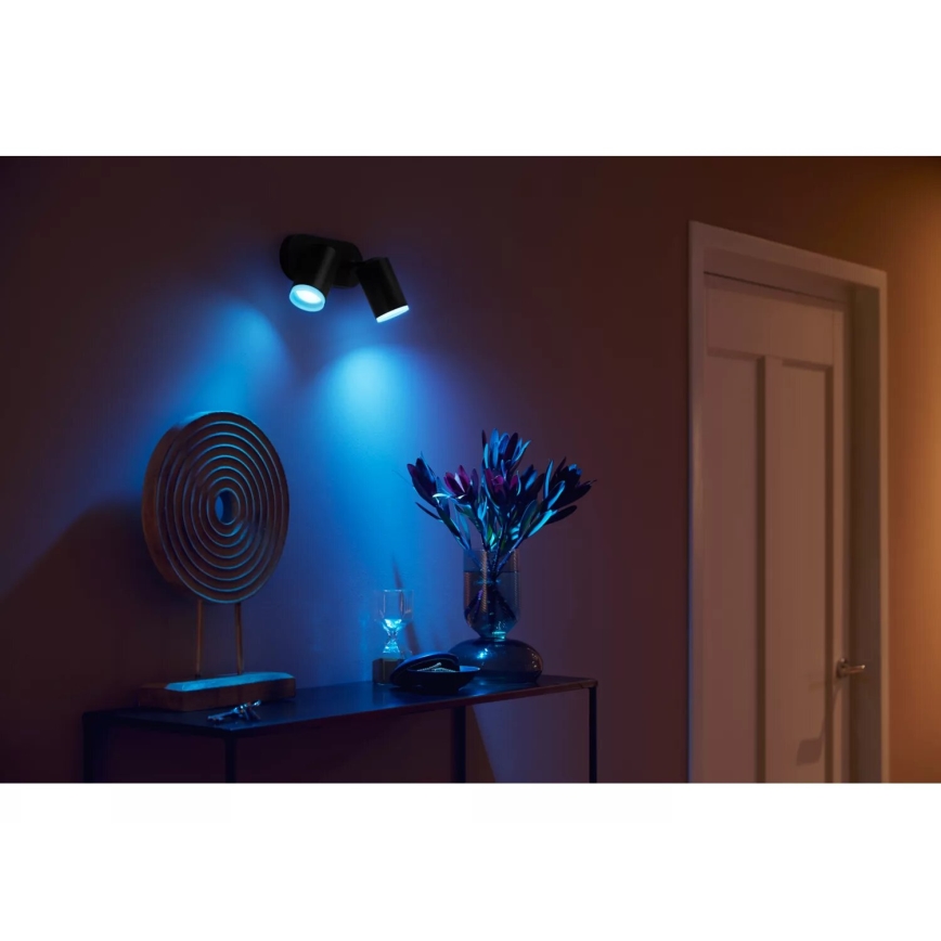 Philips - LED RGBW Hämardatav kohtvalgusti Hue FUGATO 2xGU10/4,2W/230V 2000-6500K must