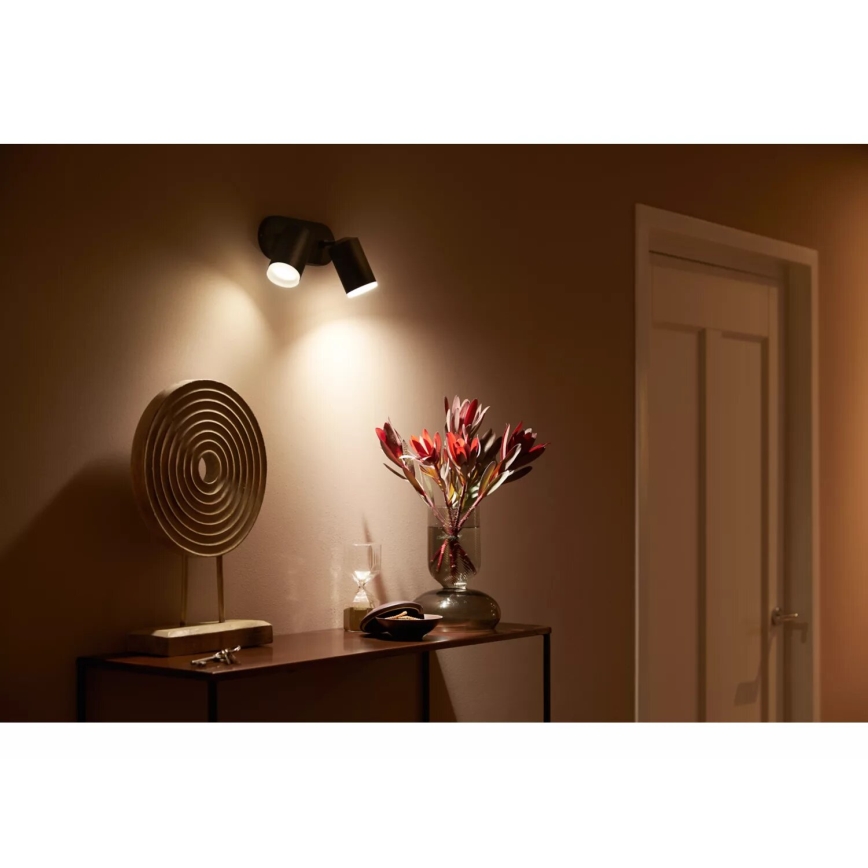 Philips - LED RGBW Hämardatav kohtvalgusti Hue FUGATO 2xGU10/4,2W/230V 2000-6500K must