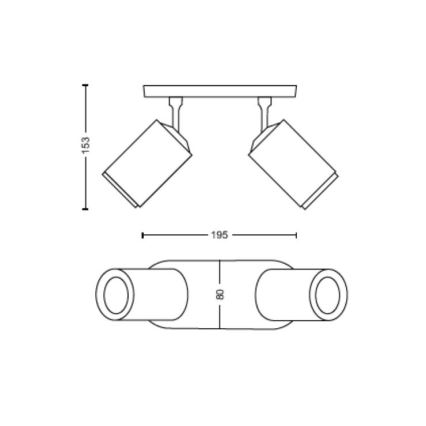 Philips - LED RGBW Hämardatav kohtvalgusti Hue FUGATO 2xGU10/4,2W/230V 2000-6500K must