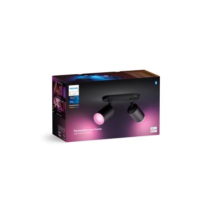 Philips - LED RGBW Hämardatav kohtvalgusti Hue FUGATO 2xGU10/4,2W/230V 2000-6500K must